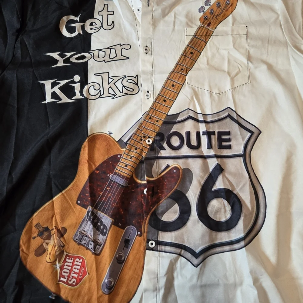 New! Route 66 Button Down Shirt Men's 2XL Unbranded - Picture 2 of 7